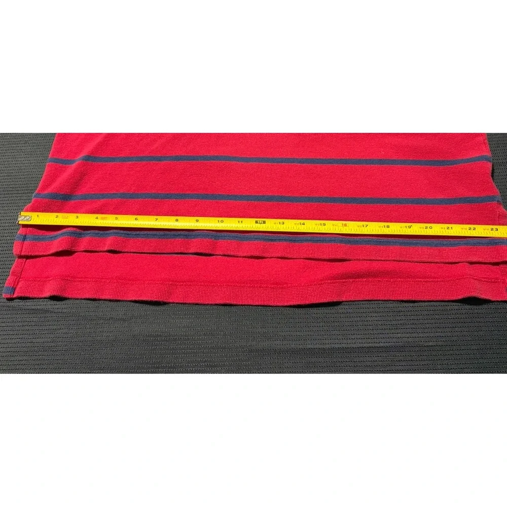 Vintage Polo Ralph Lauren Mens XL Waffle Knit Thermal Striped Polo Shirt